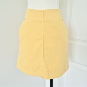 Club Monaco Beige Paneled Denim Mini Skirt Fall Gift Party Preppy School Travel